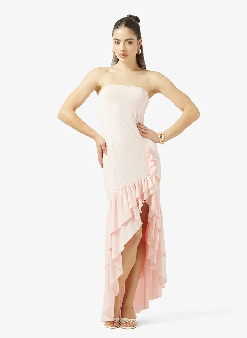 Ginger Corset Bodice Frill Detail Maxi Dress